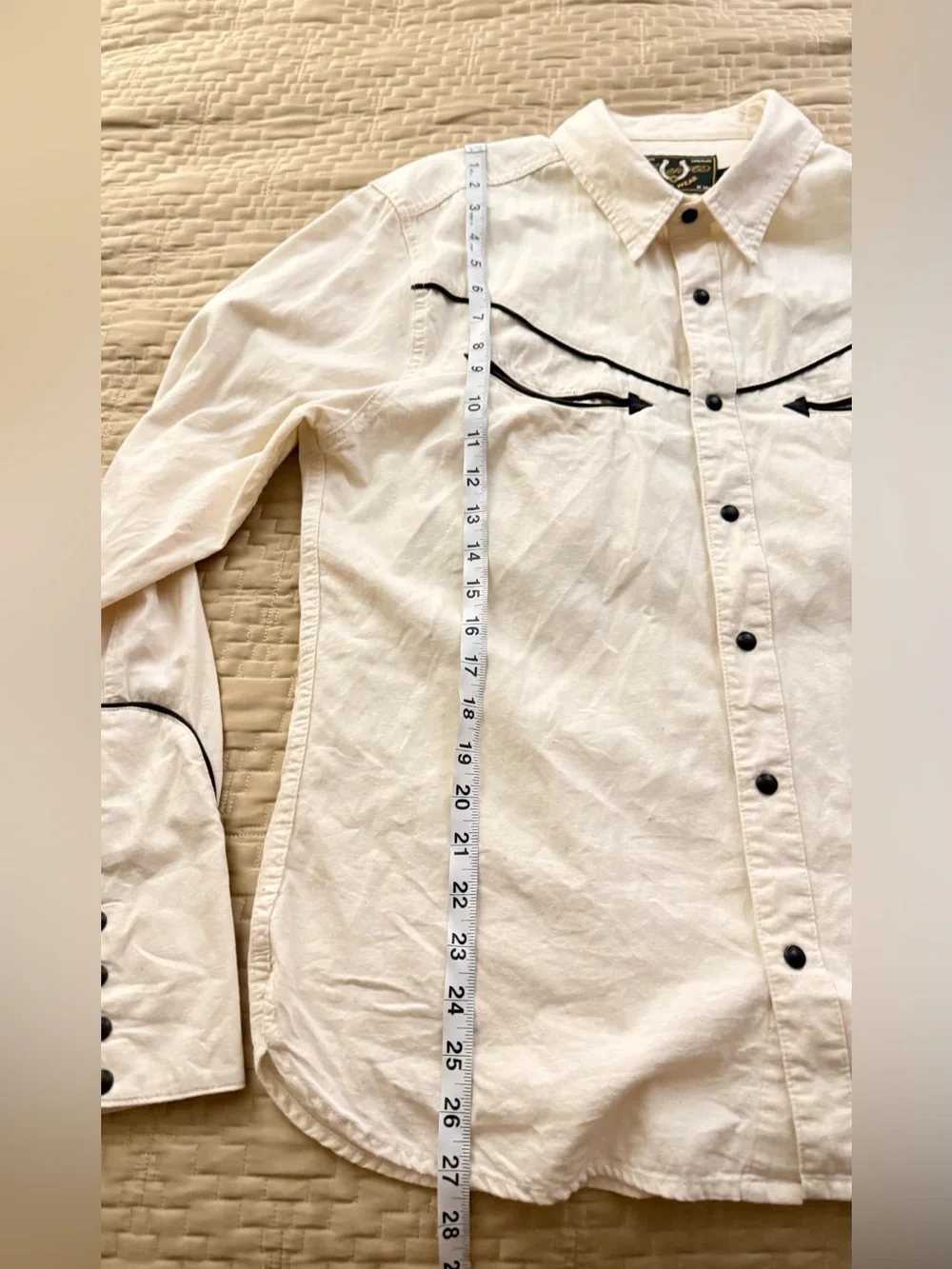 Freenote Cloth Rambler Snap Button Western Shirt L Cream/Brown